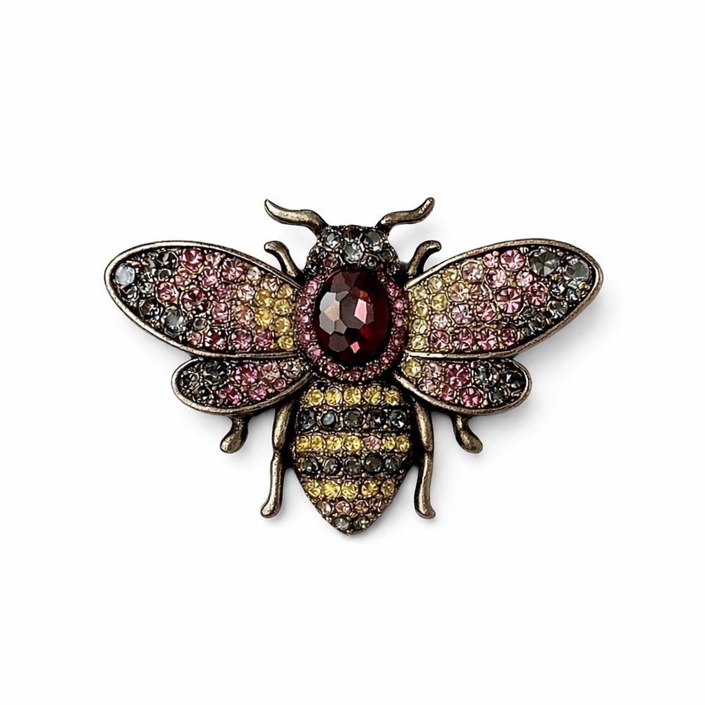 Purplé Elegant Bee Brooch with Zirconia